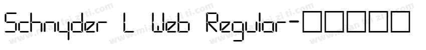 Schnyder L Web Regular字体转换